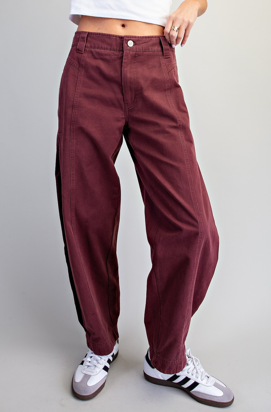 Mineral Wash Barrel PANT | DEEP FIG