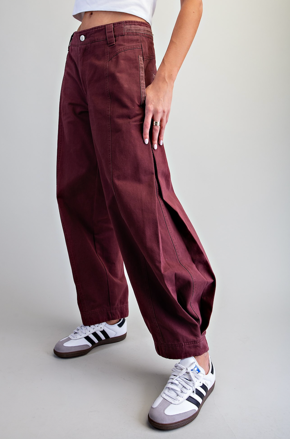 Mineral Wash Barrel PANT | DEEP FIG